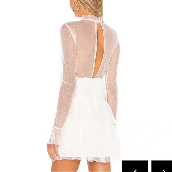 Sale ‼️Tularosa Blue Moon ruffle white tulle mini Dress new - Picture 4 of 13